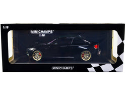 2020 BMW M2 CS Black Metallic with Carbon Top and Gold Wheels 1/18 Diecast Model Car by Minichamps