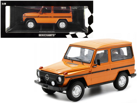 1980 Mercedes-Benz G-Model (SWB) Orange with Black Stripes Limited Edition to 504 pieces Worldwide 1/18 Diecast Model by Minichamps