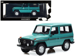 1980 Mercedes-Benz G-Model (SWB) Turquoise with Black Stripes Limited Edition to 504 pieces Worldwide 1/18 Diecast Model by Minichamps