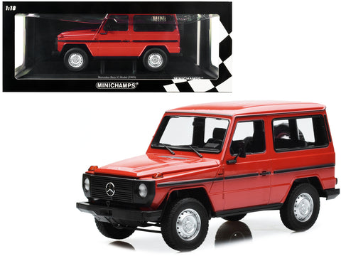 1980 Mercedes-Benz G-Model (SWB) Red with Black Stripes Limited Edition to 504 pieces Worldwide 1/18 Diecast Model by Minichamps