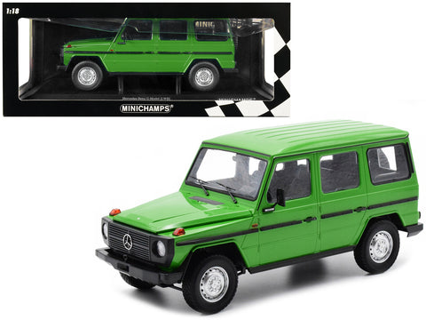 1980 Mercedes-Benz G-Model (LWB) Green with Black Stripes Limited Edition to 402 pieces Worldwide 1/18 Diecast Model by Minichamps