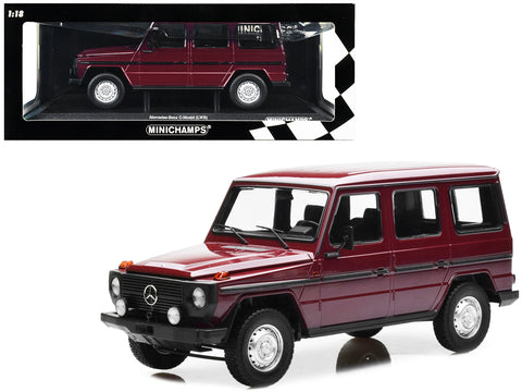 1980 Mercedes-Benz G-Model (LWB) Dark Red with Black Stripes Limited Edition to 402 pieces Worldwide 1/18 Diecast Model by Minichamps