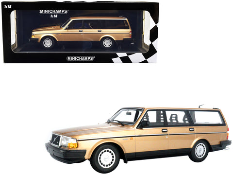 1986 Volvo 240 GL Break Gold Metallic Limited Edition to 402 pieces Worldwide 1/18 Diecast Model Car by Minichamps
