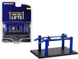 Adjustable Four-Post Lift Blue "Four-Post Lifts" Series #1 1/64 Diecast Model by Greenlight