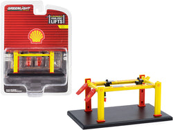 Adjustable Four-Post Lift "Shell Oil" Yellow "Four-Post Lifts" Series #1 1/64 Diecast Model by Greenlight