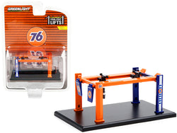 Adjustable Four-Post Lift "Union 76" Orange and Blue "Four-Post Lifts" Series #2 1/64 Diecast Model by Greenlight