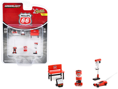 "Phillips 66" (6 piece Shop Tools Set) "Shop Tool Accessories" Series #5 1/64 Models by Greenlight