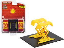 Automotive Double Scissor Lift "Shell Oil" Yellow "Double Scissor Lifts" Series #1 1/64 Diecast Model by Greenlight