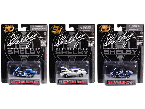 Carroll Shelby "50th Anniversary" (3 Piece Set) 1/64 Diecast Models by Shelby Collectibles