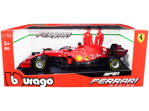 Ferrari SF21 #16 Charles Leclerc Formula One F1 Car "Ferrari Racing" Series 1/18 Diecast Model Car by Bburago