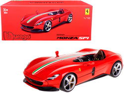 Ferrari Monza SP1 Red with Italian Flag Stripes "Signature Series" 1/18 Diecast Model Car by Bburago