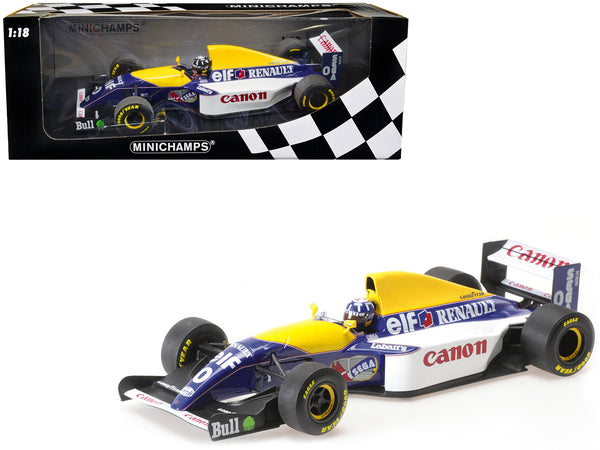 Williams Renault FW15C #0 Damon Hill "Canon" 3rd Place F1 Formula One World Championship (1993) with Driver 1/18 Diecast Model Car by Minichamps