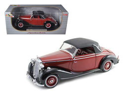 1950 Mercedes 170S Cabriolet Burgundy and Black 1/18 Diecast Model Car by Signature Models