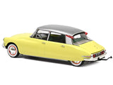 1960 Citroen DS 19 Jonquille Yellow with Silver Top and Caravan Digue Panoramic Trailer Beige 1/18 Diecast Model Car by Norev