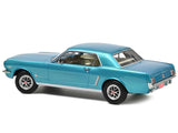 1965 Ford Mustang Hardtop Coupe Turquoise Metallic with White Interior 1/18 Diecast Model Car by Norev