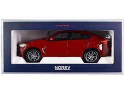 2015 BMW X6 M Red Metallic with Sunroof 1/18 Diecast Model Car by Norev