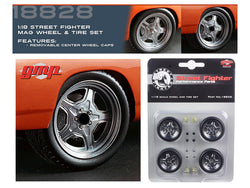 Street Fighter Mag Wheel and Tire (Set of 4) from 1970 Plymouth Road Runner "The Hammer" "Fast and Furious" Movie 1/18 Diecast by GMP