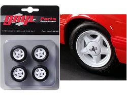 (4 Piece Pony Wheels and Tires Set) from a 1992 Ford Mustang LX 1/18 Diecast Model by GMP