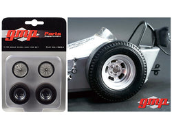 (4 Piece Vintage Dragster Wheels and Tires Set) from "The Chizler V" Vintage Dragster 1/18 Diecast by GMP