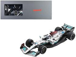 Mercedes-AMG W13 E Performance #63 George Russell "Petronas" Formula One F1 Belgian GP (2022) with Acrylic Display Case 1/18 Model Car by Spark