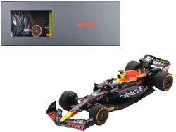 Red Bull Racing RB18 #1 Max Verstappen "Oracle" Winner Formula One F1 Belgian GP (2022) with Acrylic Display Case 1/18 Model Car by Spark