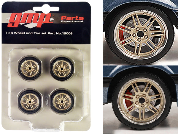 7-Spoke Custom (4 Piece Wheel and Tire Set) from a "1989 Ford Mustang 5.0 LX" 1/18 by GMP