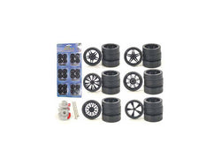 Custom Wheels for 1/24 Scale Cars and Trucks 24pc Wheels & Tires Set