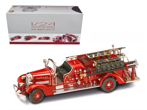 1938 Ahrens Fox VC Fire Engine Truck Red with Accessories 1/24 Diecast Model by Road Signature