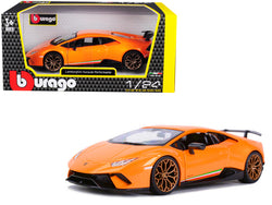 Lamborghini Huracan Performante Metallic Orange 1/24 Diecast Model Car by Bburago