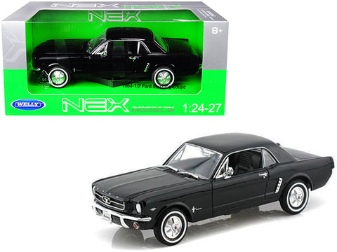 1964 1/2 Ford Mustang Hardtop Coupe Black 1/24 Diecast Model Car by Welly