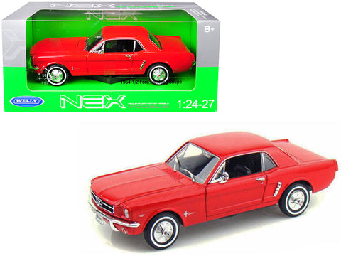 1964 1/2 Ford Mustang Hardtop Coupe Red 1/24 Diecast Model Car by Welly