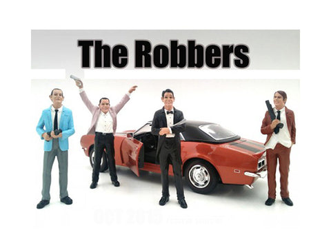 "The Robbers" (4 Piece Figure Set) For 1:18 Scale Diecast Models by American Diorama