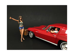 "Hitchhiker" (2 Piece Figure Set - Green Shirt) for 1/24 Scale Models by American Diorama
