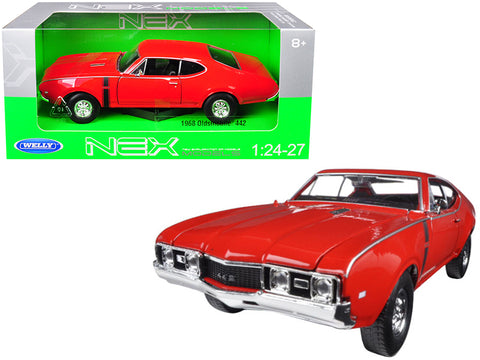 1968 Oldsmobile 442 Red 1/24 Diecast Model Car by Welly