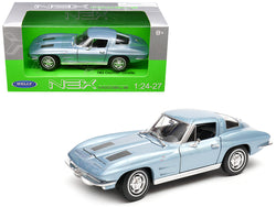 1963 Chevrolet Corvette Metallic Light Blue 1/24 - 1/27 Diecast Model Car by Welly