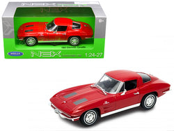 1963 Chevrolet Corvette Red 1/24 - 1/27 Diecast Model Car by Welly