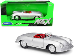 Porsche 356 #1 Roadster Silver with Red Interior "NEX Models" 1/24 Diecast Model Car by Welly