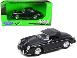 Porsche 356A Speedster Soft Top Black "NEX Models" Series 1/24 Diecast Model Car by Welly