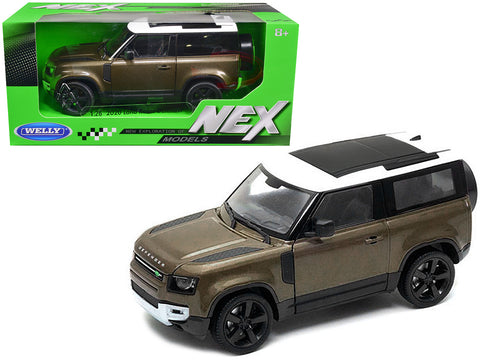2020 Land Rover Defender Brown Metallic with White Top "NEX Models" 1/26 Diecast Model by Welly