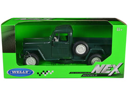 1947 Jeep Willys Pickup Truck Dark Green "NEX Models" Series 1/24 Diecast Model by Welly