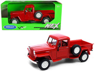 1947 Jeep Willys Pickup Truck Red "NEX Models" Series 1/24 Diecast Model by Welly