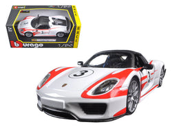 Porsche 918 Spyder Weissach #3 1/24 Diecast Model Car by Bburago