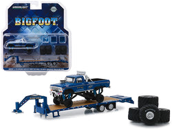 1974 Ford F-250 Monster Truck "Bigfoot #1 The Original Monster Truck (1979)" with Gooseneck Trailer and Regular and Replacement 66" Tires "Hobby Exclusive" 1/64 Diecast Models by Greenlight