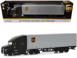 2019 Mack Anthem with Trailer "United Parcel Service" (UPS) Brown and Silver 1/64 Diecast Model by Greenlight