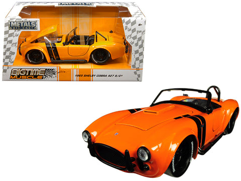 1965 Shelby Cobra 427 S/C Orange with Black Stripes "Bigtime Muscle" 1/24 Diecast Model Car by Jada
