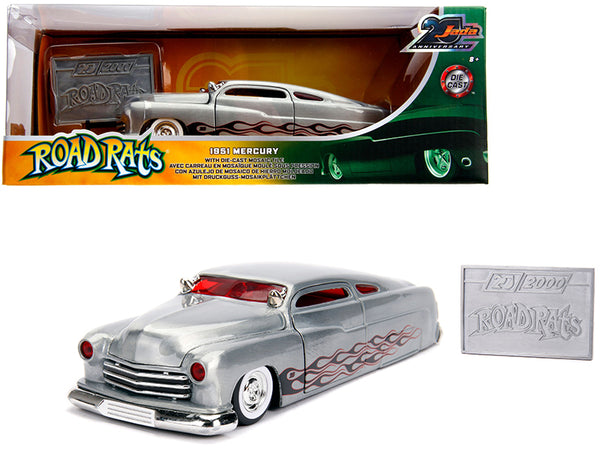 1951 Mercury Raw Metal with Flames "Road Rats" - "Jada 20th Anniversary" 1/24 Diecast Model Car by Jada