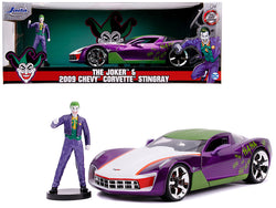 2009 Chevrolet Corvette Stingray with Joker Diecast Figure "DC Comics" Series 1/24 Diecast Model Car by Jada