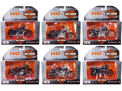 Harley-Davidson Motorcycles (6 Piece Set) Series #41 1/18 Diecast Motorcycle Models by Maisto