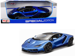 Lamborghini Centenario Metallic Blue with Black Top 1/18 Diecast Model Car by Maisto
