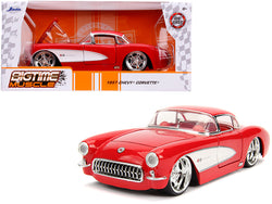 1957 Chevrolet Corvette Red with Red Interior "Bigtime Muscle" 1/24 Diecast Model Car by Jada